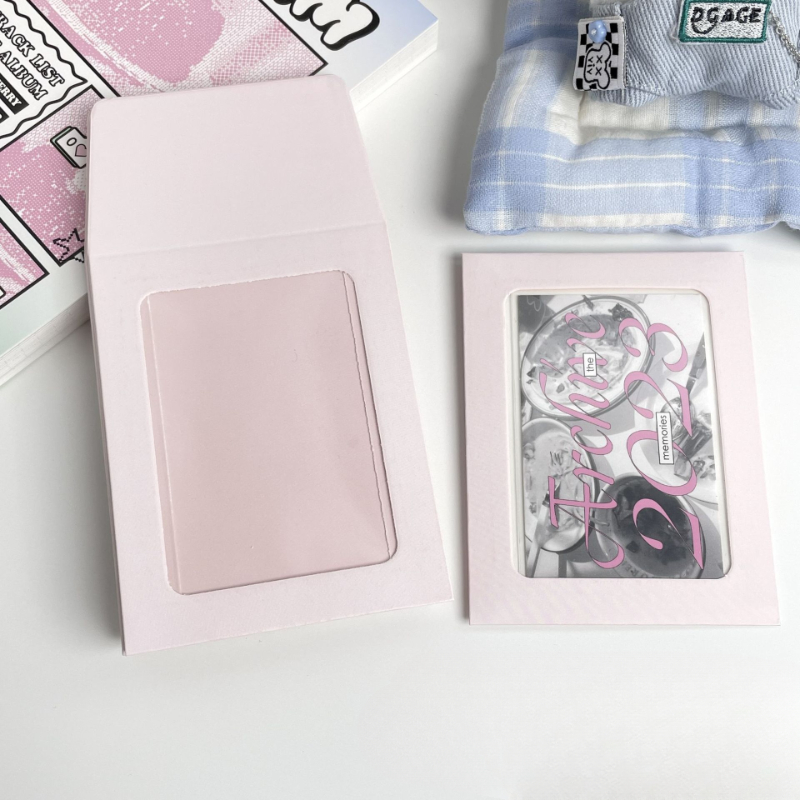 韓国のクリエイティブなクリームカラーの透明カードホルダー,ウィンドウカードホルダー,kpop star,3インチの写真カード,diy収納バッグ,カワイイガール,10枚