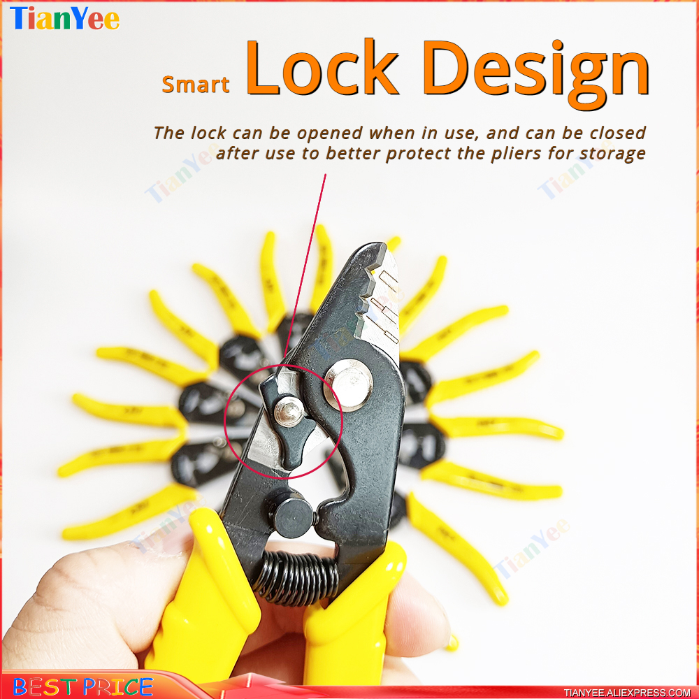 FTTH Miller clamp Fiber stripping pliers Tri-Hole Fiber Optic Stripper Miller Wire cutter Slitter