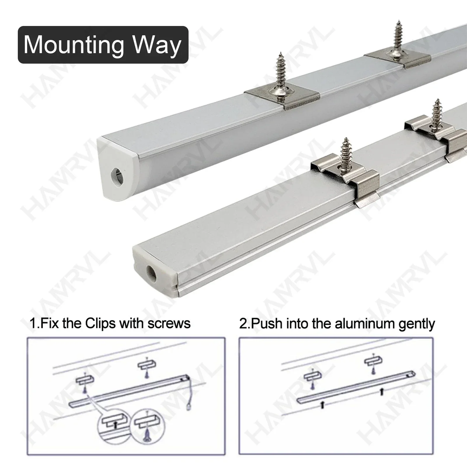 2–30 Stück/Packung LED-Aluminiumprofil, 0,5 m/Stück, U/V-Form, geeignet für 8–12 mm LED-Lichtleisten, Gehäuse, Kanal, Dekormaterialien