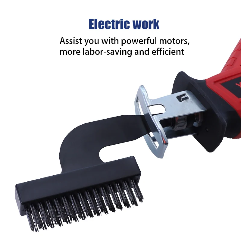 Reciprocating Saw Brush Head Nylon Wire Abrasive Brushes Reciprocating Saw Attachment for Tile Floor Cleaning And Rust Removal