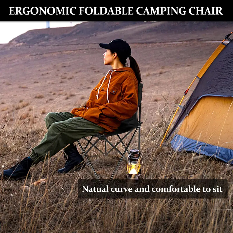 Cadeira dobrável ao ar livre cadeira de acampamento com bolso lateral piquenique oxford pano cadeiras portáteis praia cadeiras de pesca cadeira ao ar livre