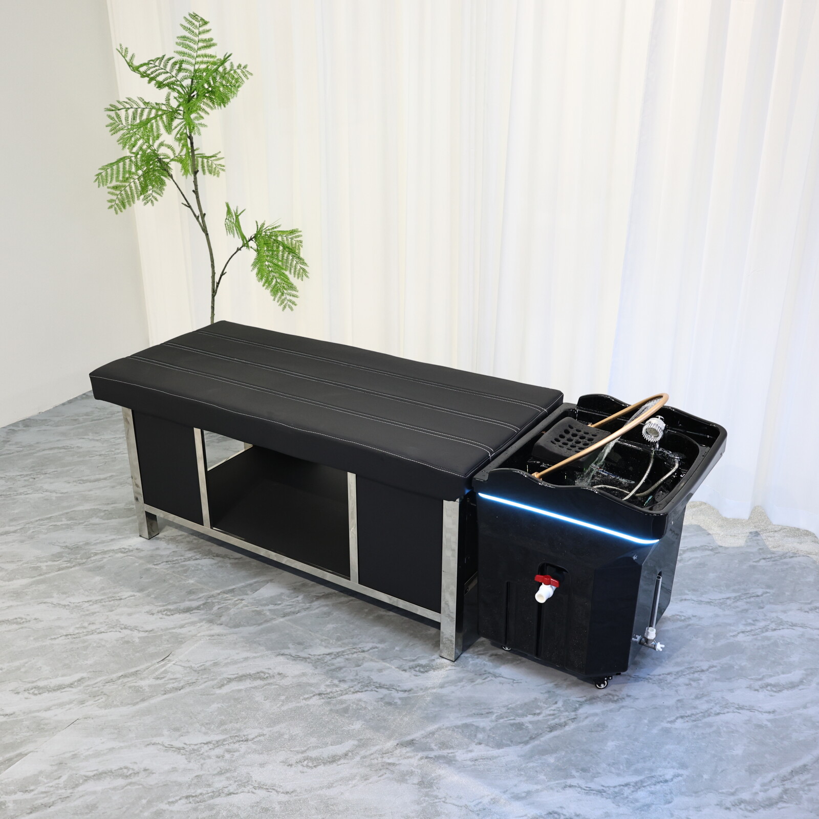 Head SPA Shampoo Basin with 60L Water Storage Tank, Water Heating, No Need to Connect Water Pipe, Water Cycle Hydrotherapy