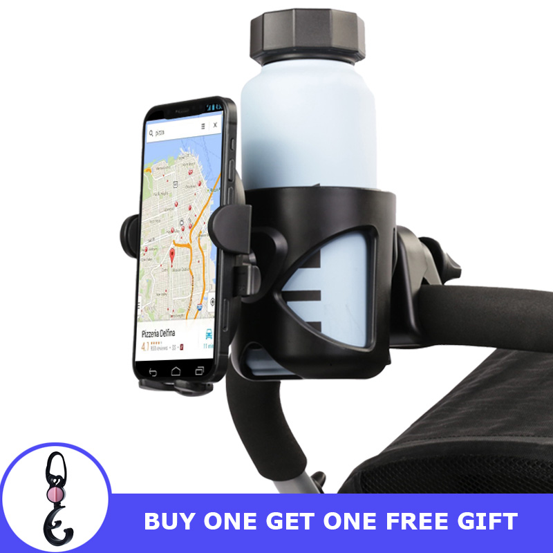 Baby stroller cup holder universal rotatable phone holder mobile in stroller children pram coffee drink water bottle holders