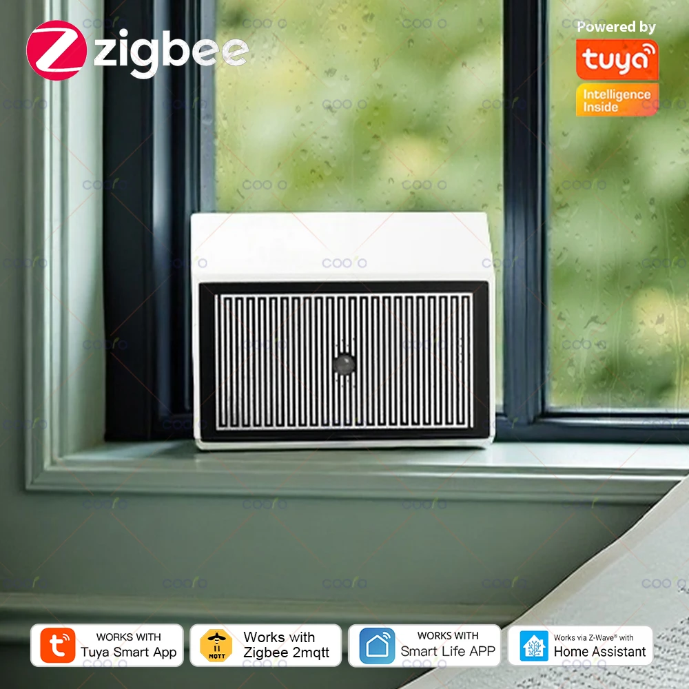Tuya zigbee sensor de detecção de gotas de chuva com detector de luz ipx4 à prova dwaterproof água detector de água da chuva para automação ao ar livre suporte z2m