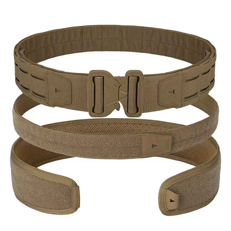 YAKEDA Battle Molle Riggers Cinturón de trabajo Almohadilla antideslizante resistente y peine de cinturón interior Sistema 3 en 1