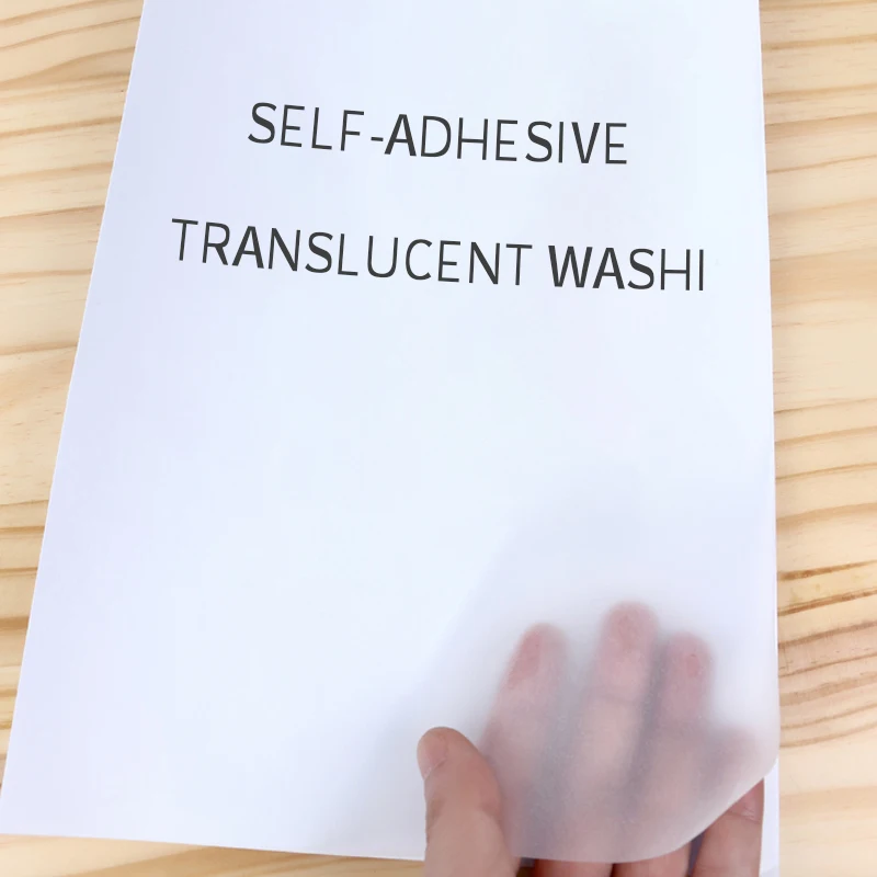 A4 와시 종이 셀프 접착 핸드 계정 재료 스티커, 레이저 잉크젯 인쇄, 반투명 DIY 일본 종이 브래지어
