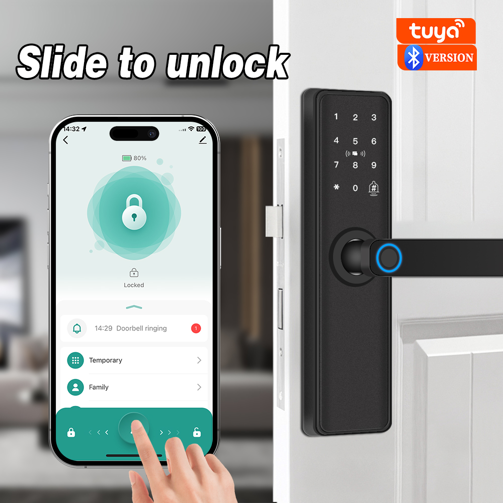 2025 Новый умный дверной замок с приложением BT Tuya, цифровой электронный замок, умный дом, деревянный дверной замок, отпечаток пальца