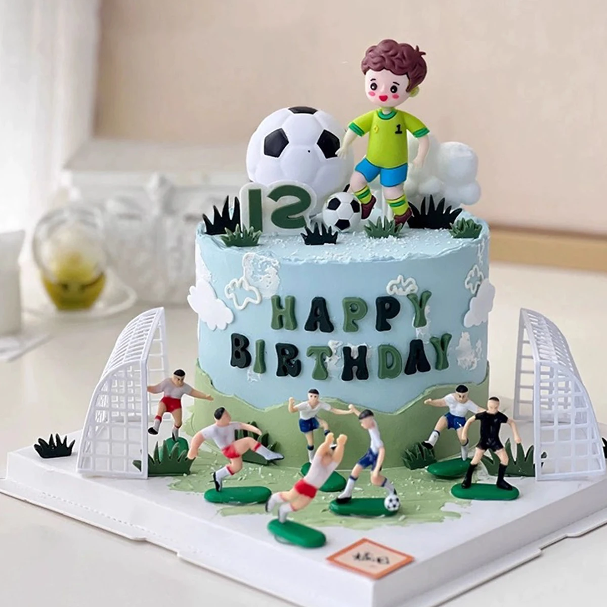 Fußball Tor Spieler Figur Kuchen Topper Fußball Kuchen Dekoration Für Männer Junge Geburtstag Party Sport Fußball Thema liefert