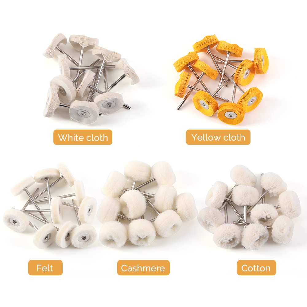 10 unids/pack cepillo de pulido Dental fieltro/Cashmere/algodón HP2.35mm,3/32"