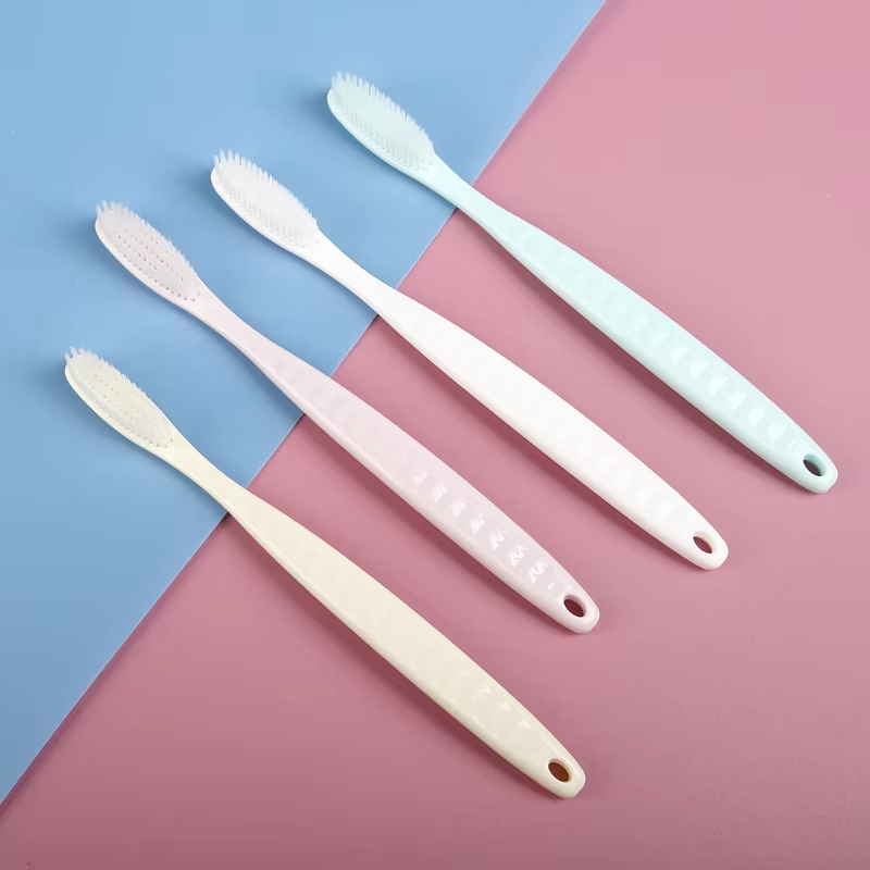 手動歯ブラシ 4 個ソフトヘアロングヘッド大人用大型歯ブラシ快適な歯口腔クリーニングブラシ