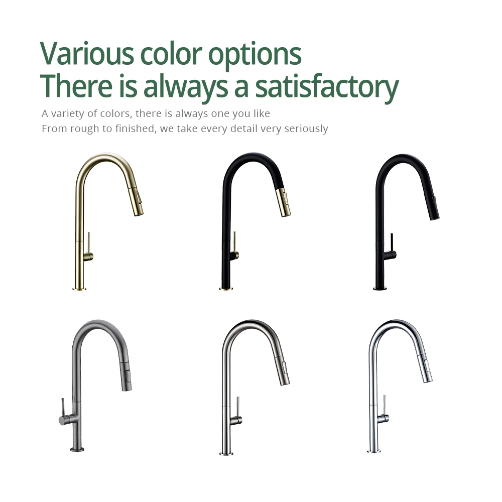 Gunmetal ก๊อกน้ําห้องครัว 360 องศาหมุนห้องครัว TAP ดึง Spout KITCHEN Mixer เดี่ยวร้อนและเย็นอ่างล้างจาน TAP