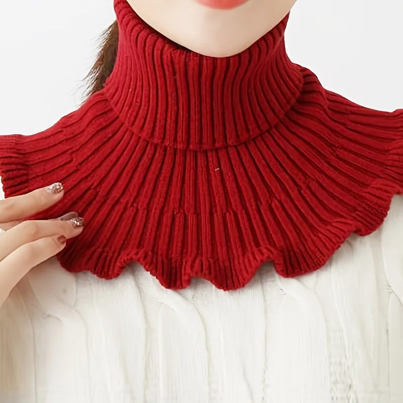 Cachecol de malha para mulheres, monocromático, resistente ao frio, quente, edição coreana, cachecol com capuz para Wo, outono e inverno