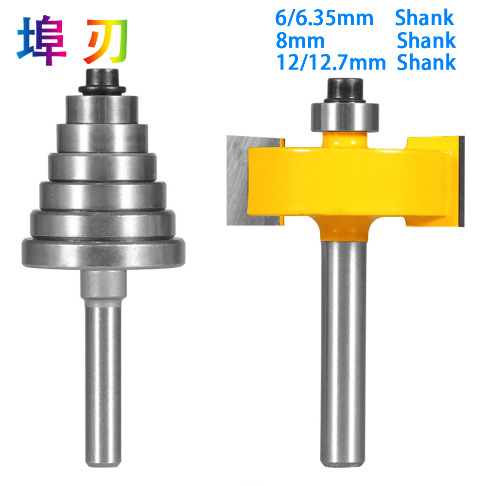 Dao Phay Router Chút Với 6 Vòng Bi-1/2 "H-1/4"-8Mm "Shank gỗ Cắt Tenon Cắt Cho Dụng Cụ Làm Rau Cau