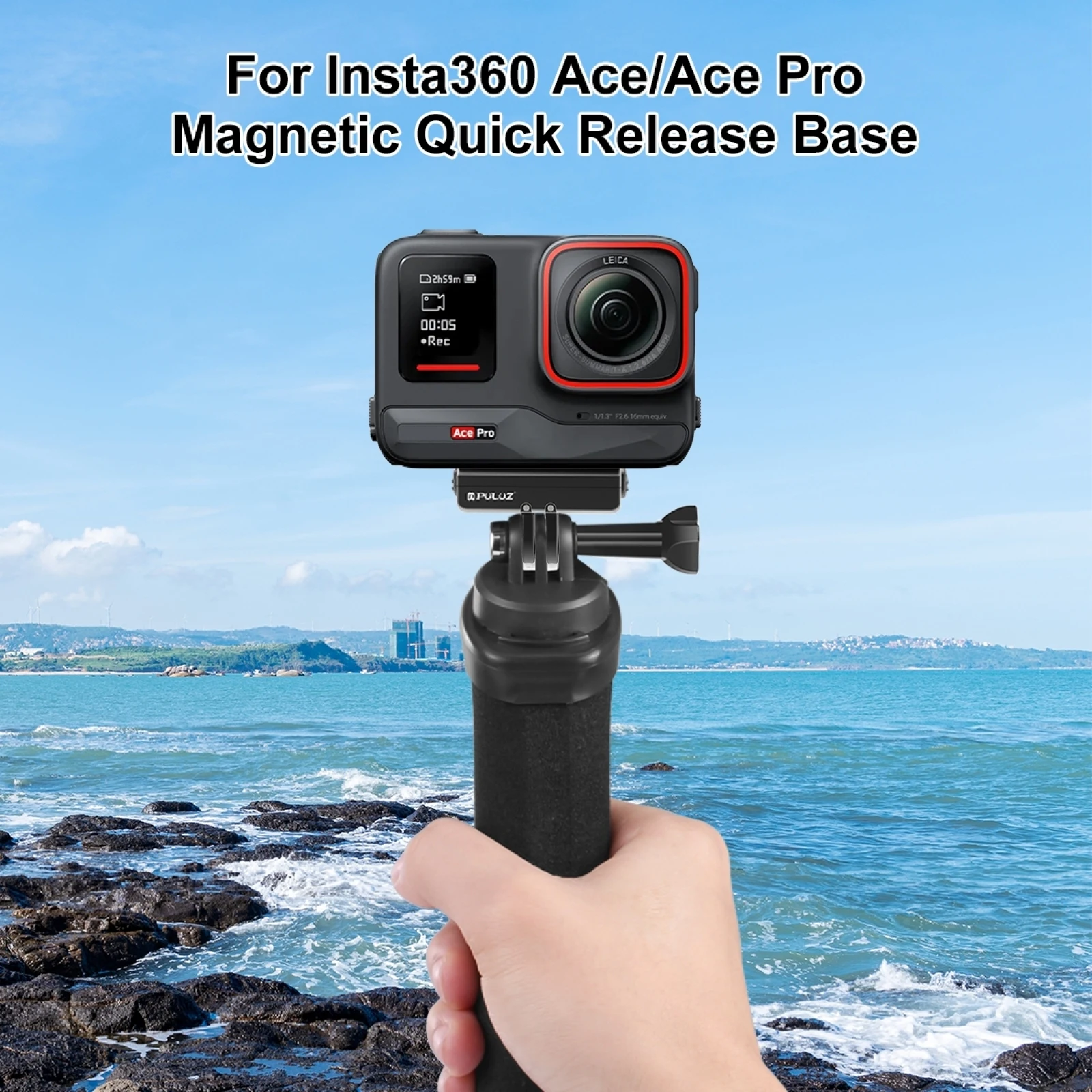 For Insta360 Ace / Ace Pro / X4 PULUZ Magnetic Quick Release Base Mount for Insta360 GO Ultra GO3/ 3S/ DJI Osmo Action 5 Pro 4 3
