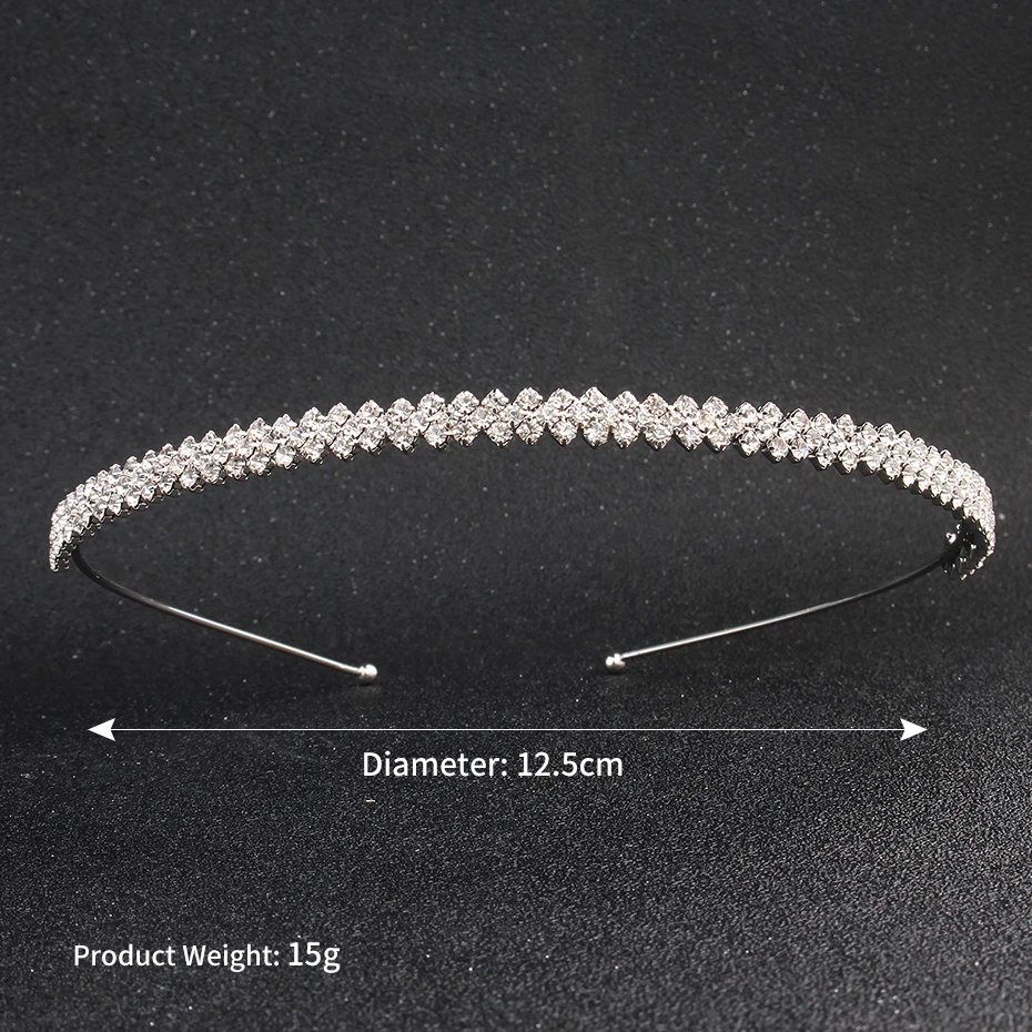 Copricapo da sposa con strass alla moda, copricapo in cristallo color argento, accessori per capelli da sposa, corone con strass per festa di compleanno da donna