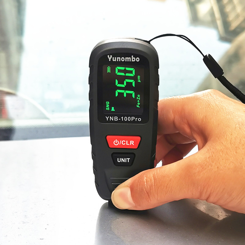 Yunombo nuevo lanzamiento YNB-100Pro Fe nFe Fe + Zn Mini medidor de espesor de película medidor de espesor de recubrimiento probador de espesor de pintura de coche
