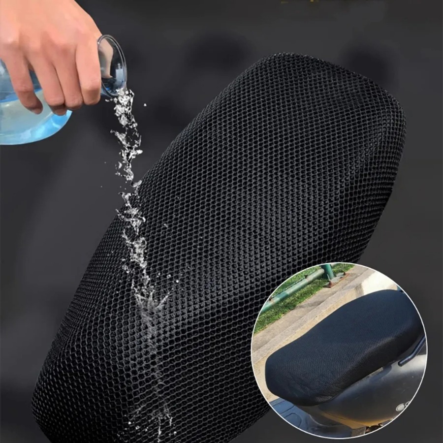 Capa de assento para motocicleta, malha respirável 3d, proteção contra o assento, isolamento térmico, almofada de ar, antiderrapante, protetor solar, absorção de choque