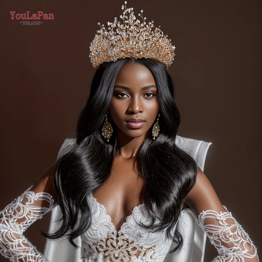 Topqueen coroa de casamento, diadema de noiva, acessórios para cabelo, casamento, tiaras, concurso, faixa de cabeça, princesa, joia de cabelo hp193p