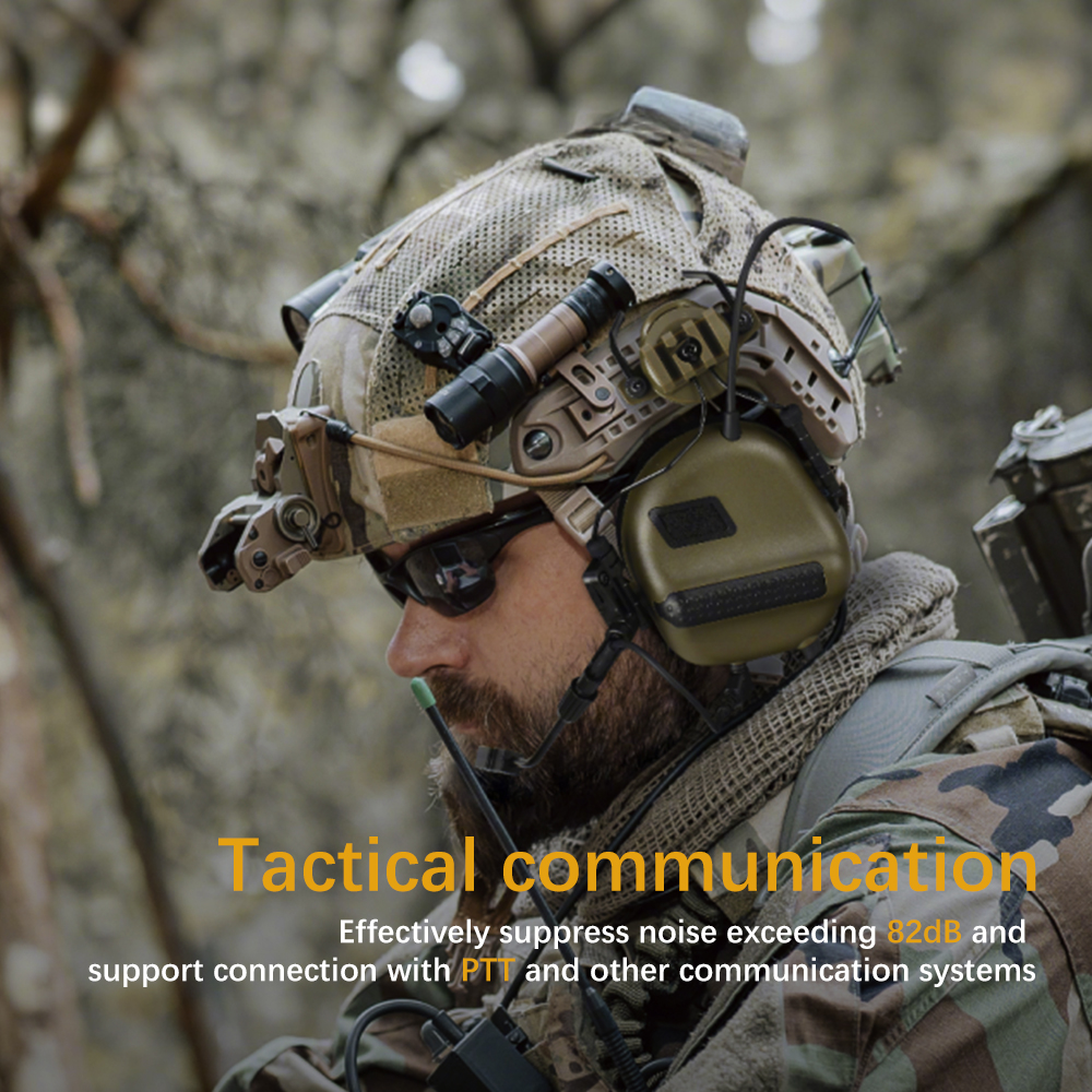 Tactical Headset Military Grade Passive Noise Reduction Helmet Compatible for Shooting Range Training Communication Headset
