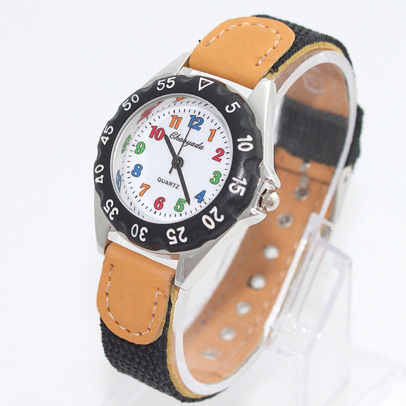 Chaoyada Kinderen Jongens Meisjes 24 Uur Canvas Quartz Horloges Kinderen Studenten Militaire Waterdichte Horloges
