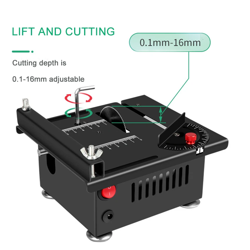 Mini desktop table saw diy woodworking acrylic pvc chainsaw precision model saw function cutting machine Electric sawing machine