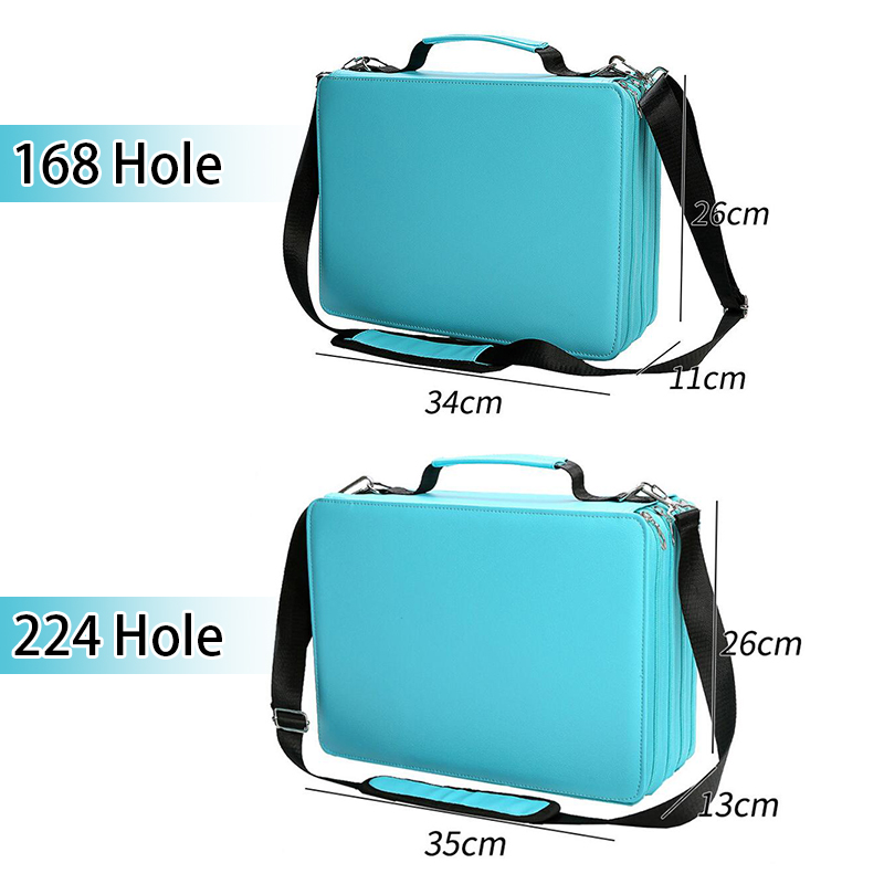 168/224 穴色鉛筆ケースフェルトキットマーカー収納袋大容量ケース文具ホルダー学生学用品新