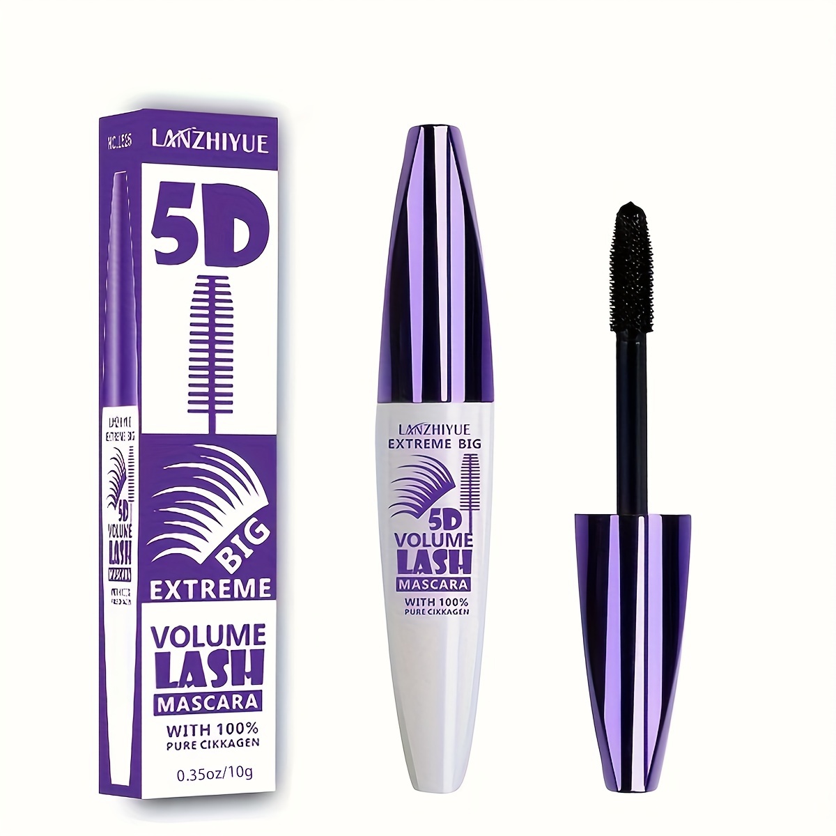 Rímel de volume extremo 5D, à prova d'água e de longa duração, espessamento natural e ondulação de extensão de cílios