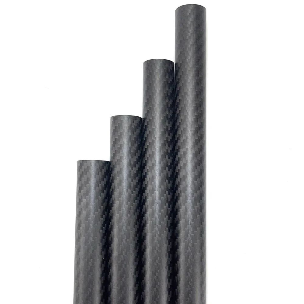 2Pcs 3K Pure Carbon Fiber Tube Twill Matte Surface Pipe Length 50 CM Diameter 5mm to 30mm for RC Model Parts DIY