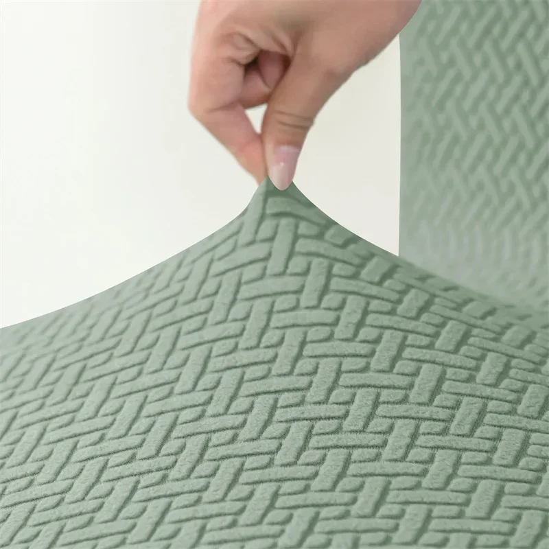 1 funda de taburete otomana elástica de Jacquard, fundas de taburete cuadradas elásticas, fundas de reposapiés duraderas todo incluido para sala de estar