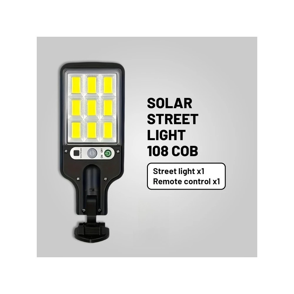 1/2/4Pack Solar Street Lights, 108 COB LED Outdoor Wall Lights with Remote Control and Motion Sensor, Adjustable 3 Modes 1000mah
