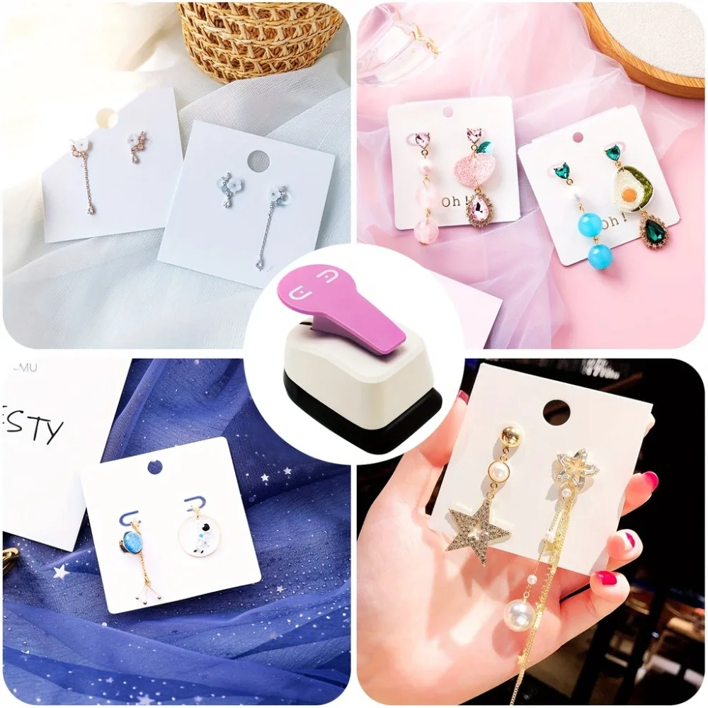 Sturdy Earring Card Hole Punch Portable Punch Perforator Metal Scrapbook Punching DIY Punching Machine