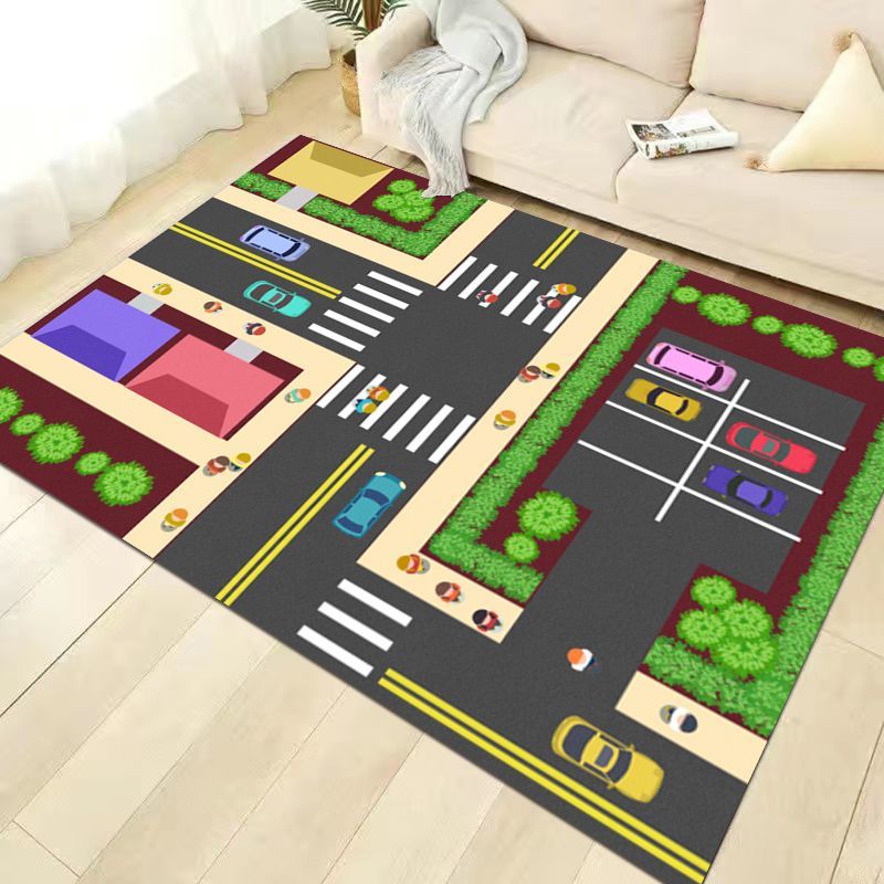赤ちゃんと子供のためのトラフィックプレイマット,折りたたみ式カーペット,駐車パッド,都市のトラフィック,100x200cm