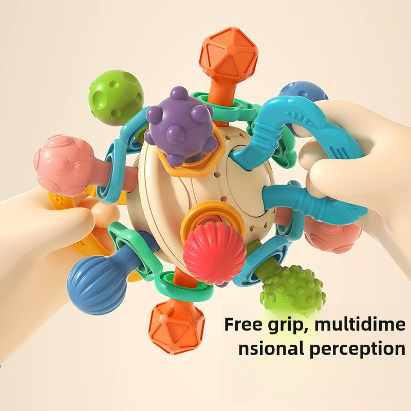 Manhattan-Jouet de dentition en boule atomique pour bébé, hochet à bouillette, colle douce, adapté aux bébés de 0 à 1 an
