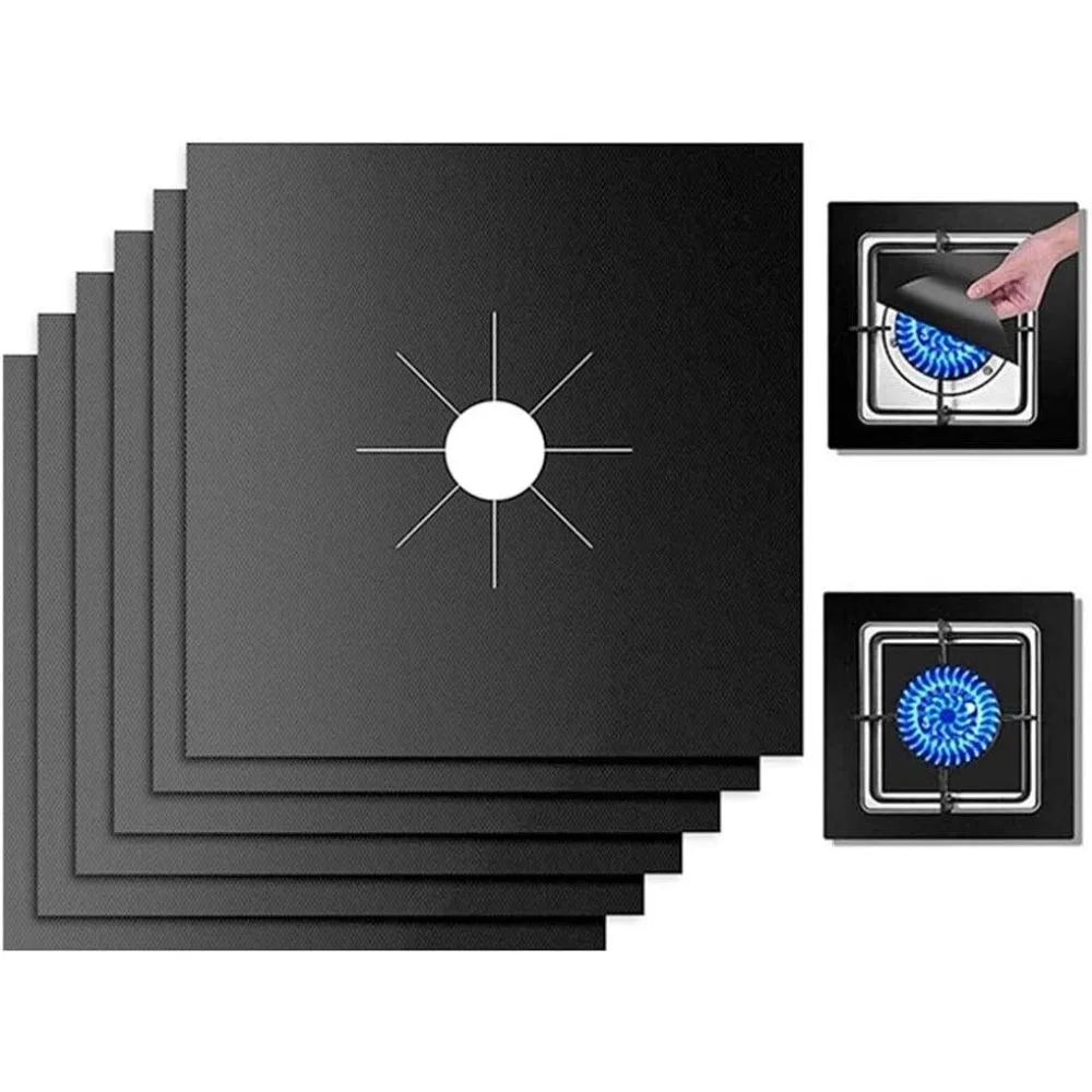 4/6 Stuks Keuken Non-stick Herbruikbare Gasfornuis Top Cover Hittebestendig Snijdbaar Gemakkelijk Te Reinigen Oven Cover Protector 10.6''X10.6''
