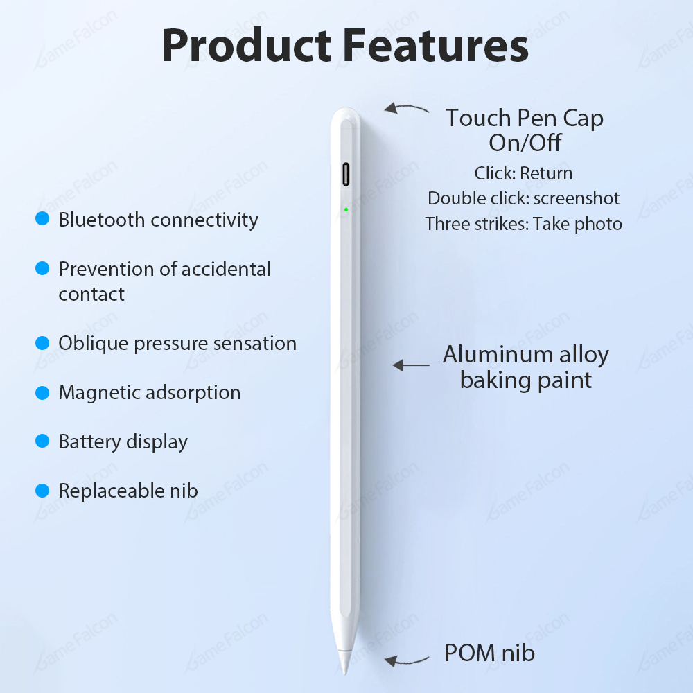 For Apple Pencil For Ipad Pro 13 11 12.9 M4 2024 Air 4 5 Stylus Pen For Ipad 9 8th 9th 10th Gen Mini 6 10.2 Bluetooth Touch Pens