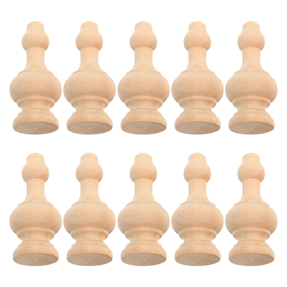 10pcs Solid Wood Decorative Spindles Unfinished Balusters Roman Column Design For Stair Railings Furniture Craft Diy Home Decor