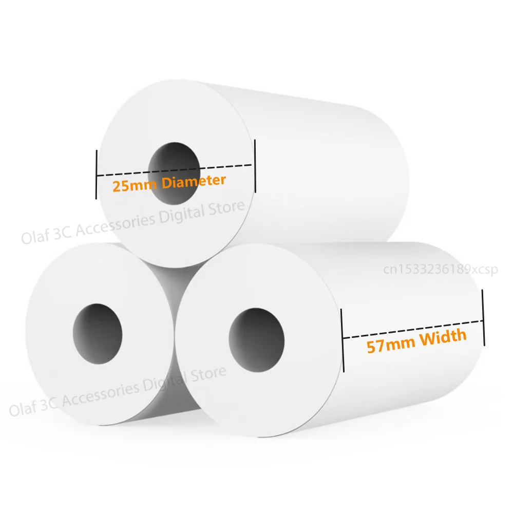 57mm Width HD Thermal Printing Paper Adhesive Papers Self-adhesive Stickers For Mini Portable Printer Label Thermal Printers