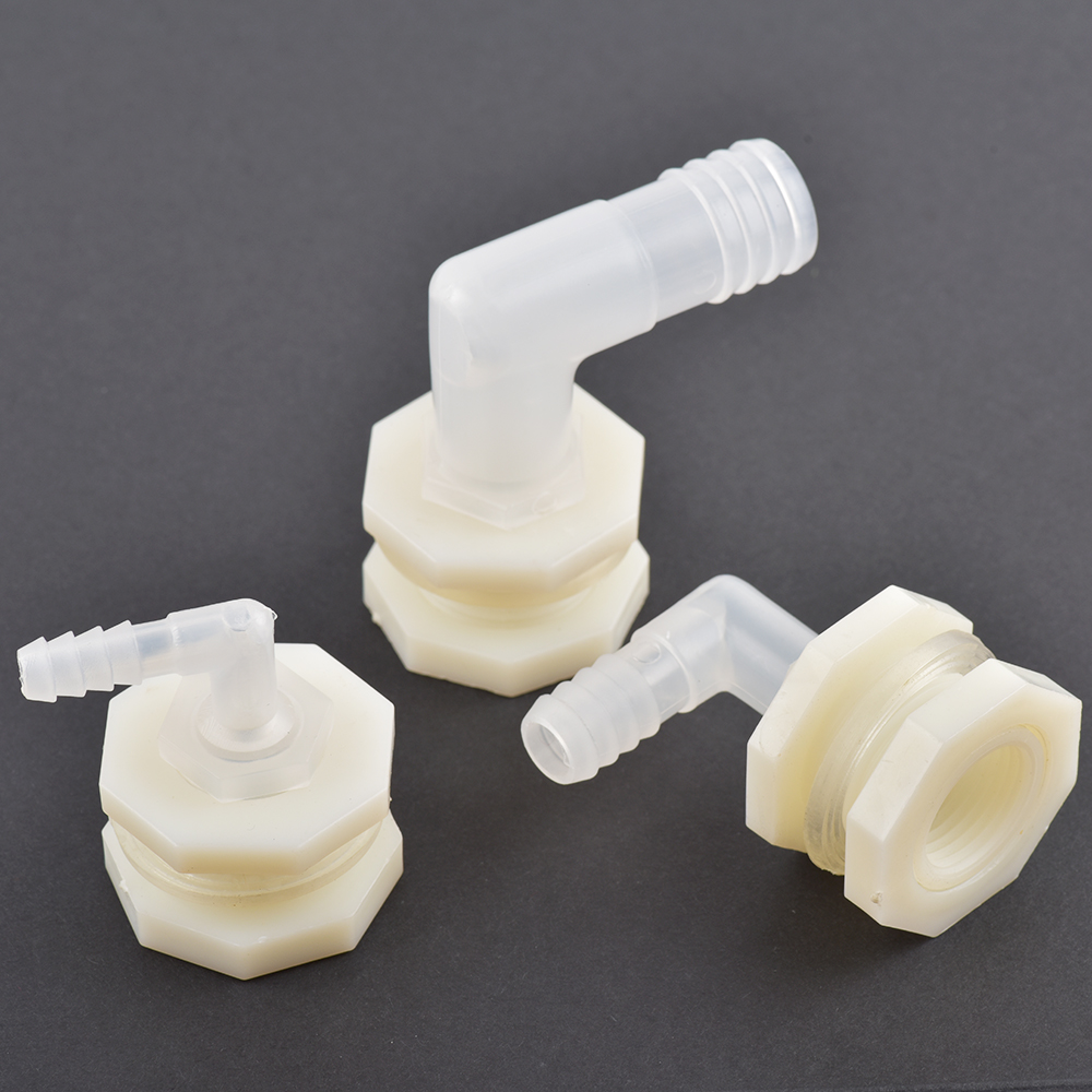 1 Juego de conector de tanque de agua ABS de 1/2 pulgadas a 6,4 ~ 20mm, junta de manguera de riego para jardín y acuario, adaptador de 90 grados