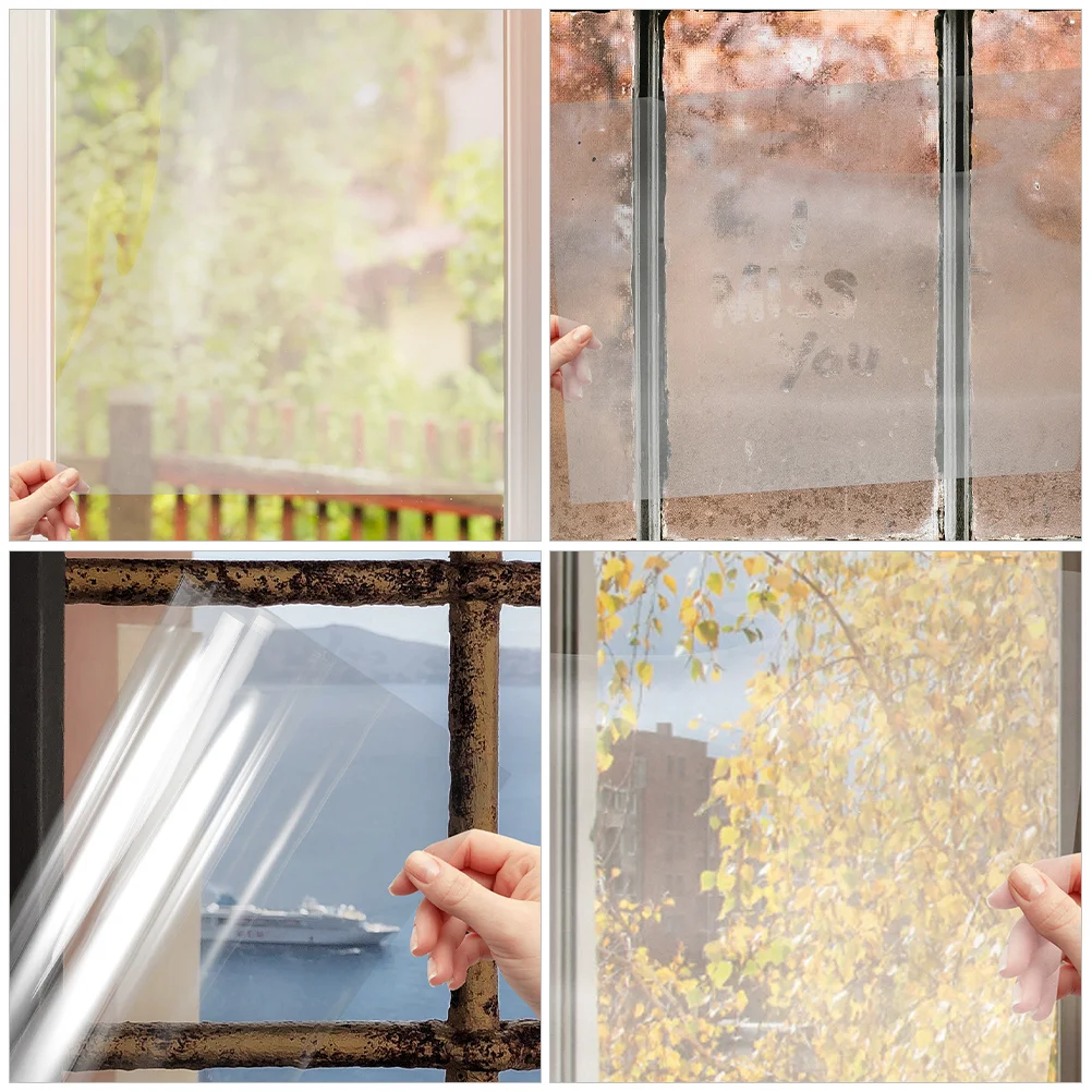 1 Sheet Security Window Film Transparent Explosion-Proof Design for Glass Doors Windows Safety Glass Protector Shatter-Resistant