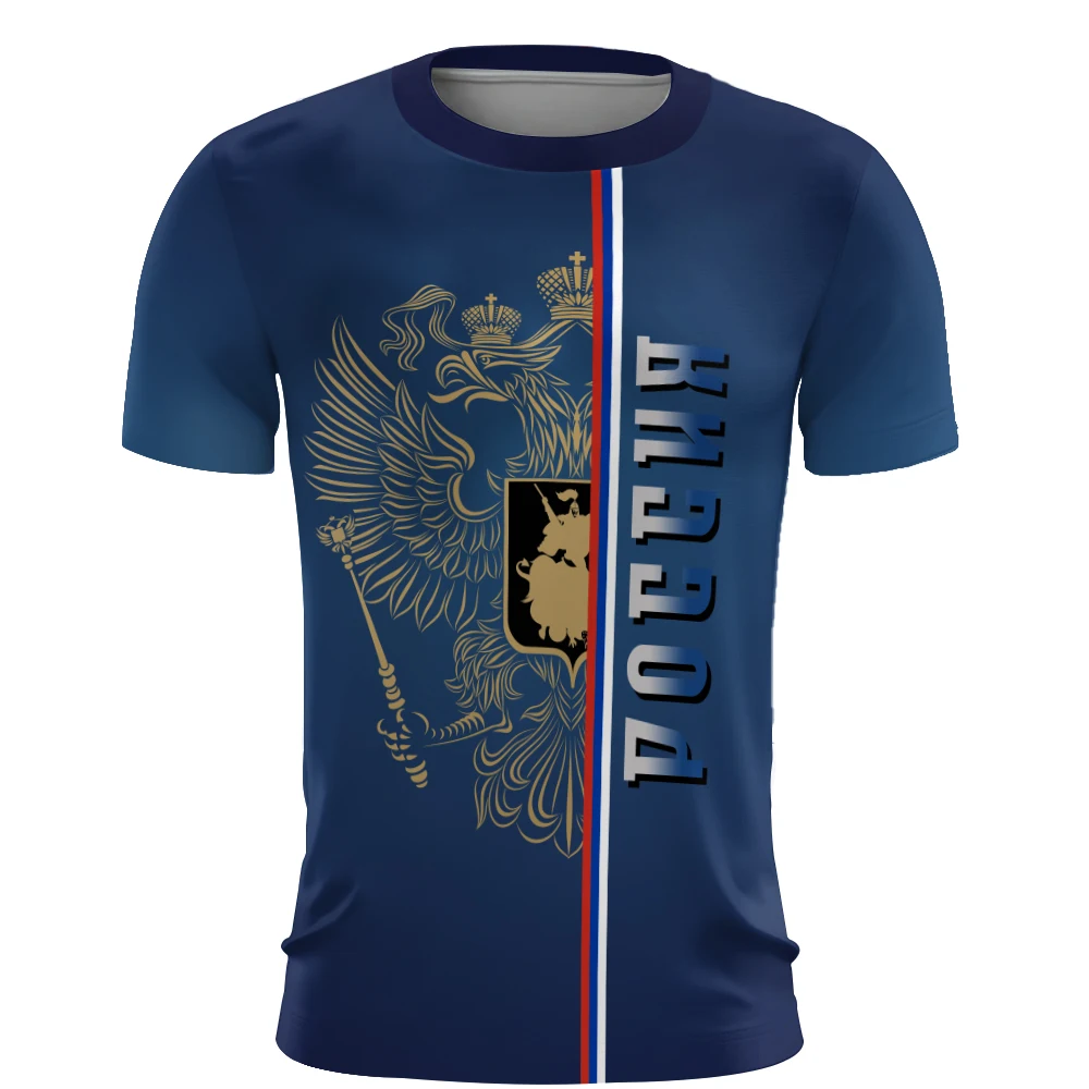 ロシアメンズ Tシャツ 3d ロシア国旗半袖 Tシャツ男性用特大 Tシャツ紳士服夏カジュアルブレススポーツウェア