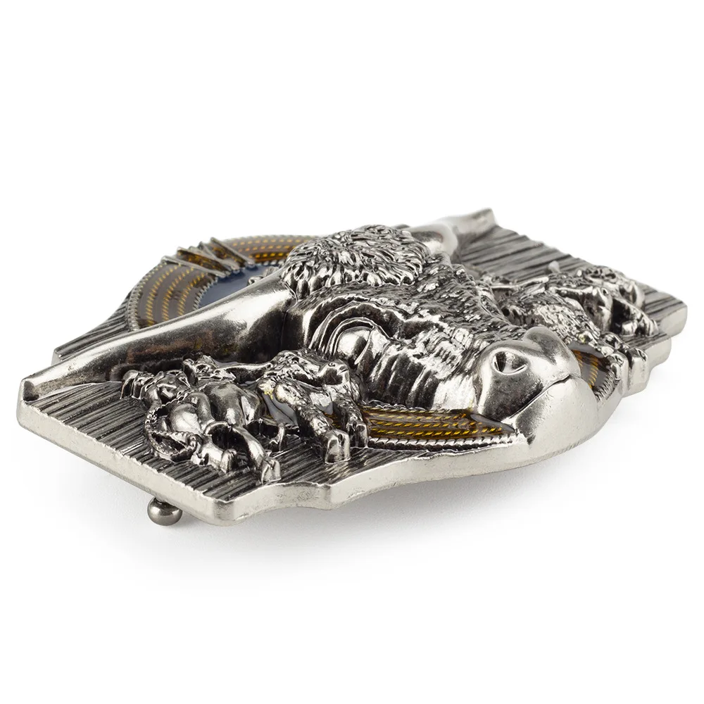 Hebilla de cinturón con cabeza de bisonte, hebilla Retro estilo vaquero occidental para cinturón de 3,8 cm de ancho