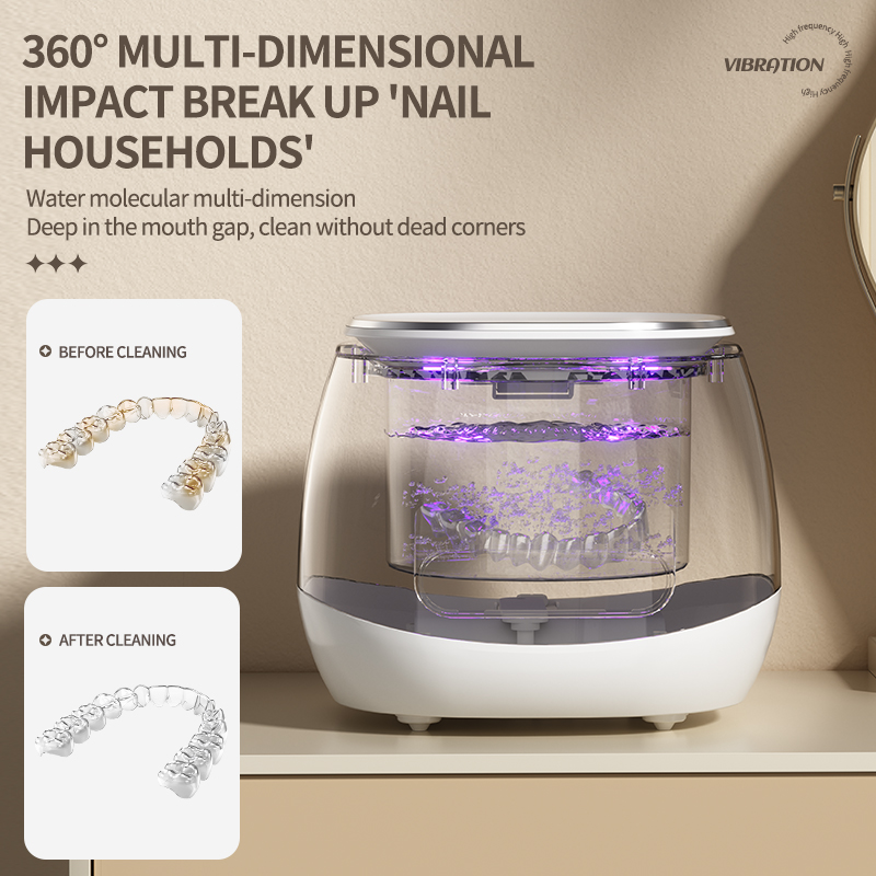 TINSOL 48kHz Ultrasonic Cleaner with UV Sterilizer Convenient Home Cleaning Solution for Jewelry, Dentures and Clear Aligners