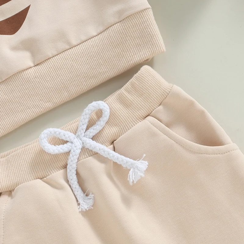 2024-05-22 Lioraitiin Toddler Pants Set Football Print Long Sleeve Round Neck Sweatshirt Drawstring Pockets Long Pants Outfits