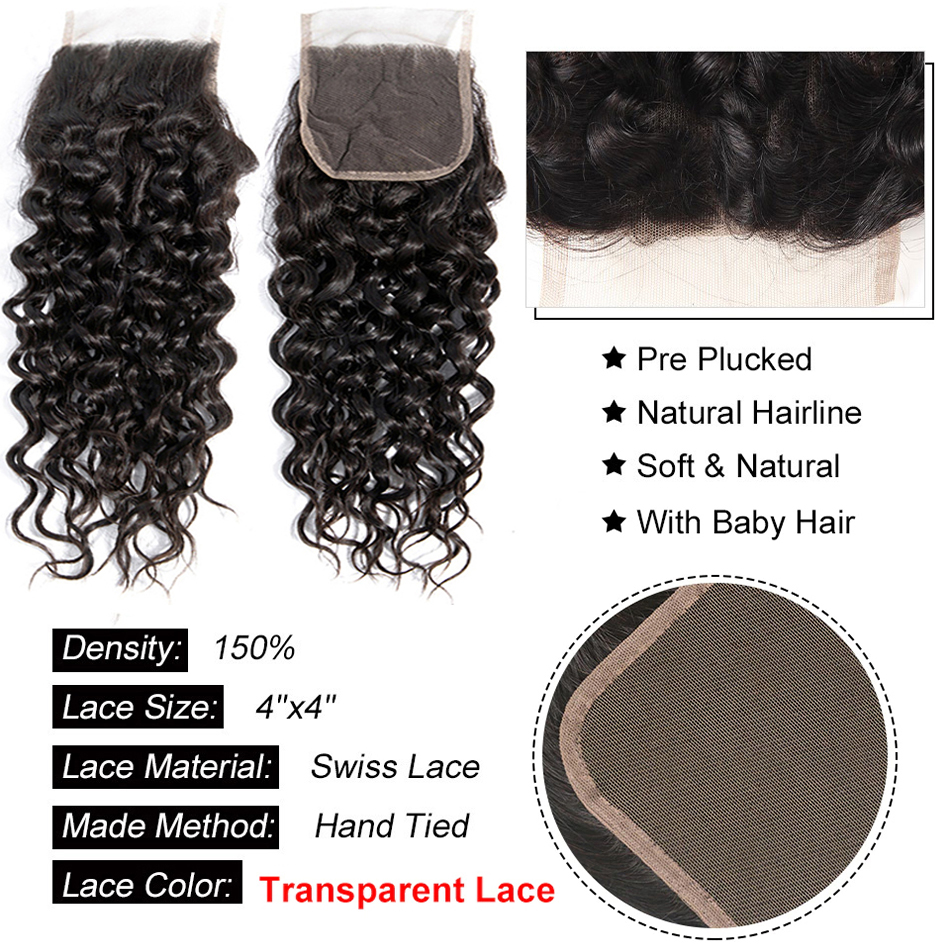 Tissage peruano onda de água pacotes com fecho encaracolado 3 pacotes com fecho longo molhado e ondulado pacotes de cabelo humano com fecho