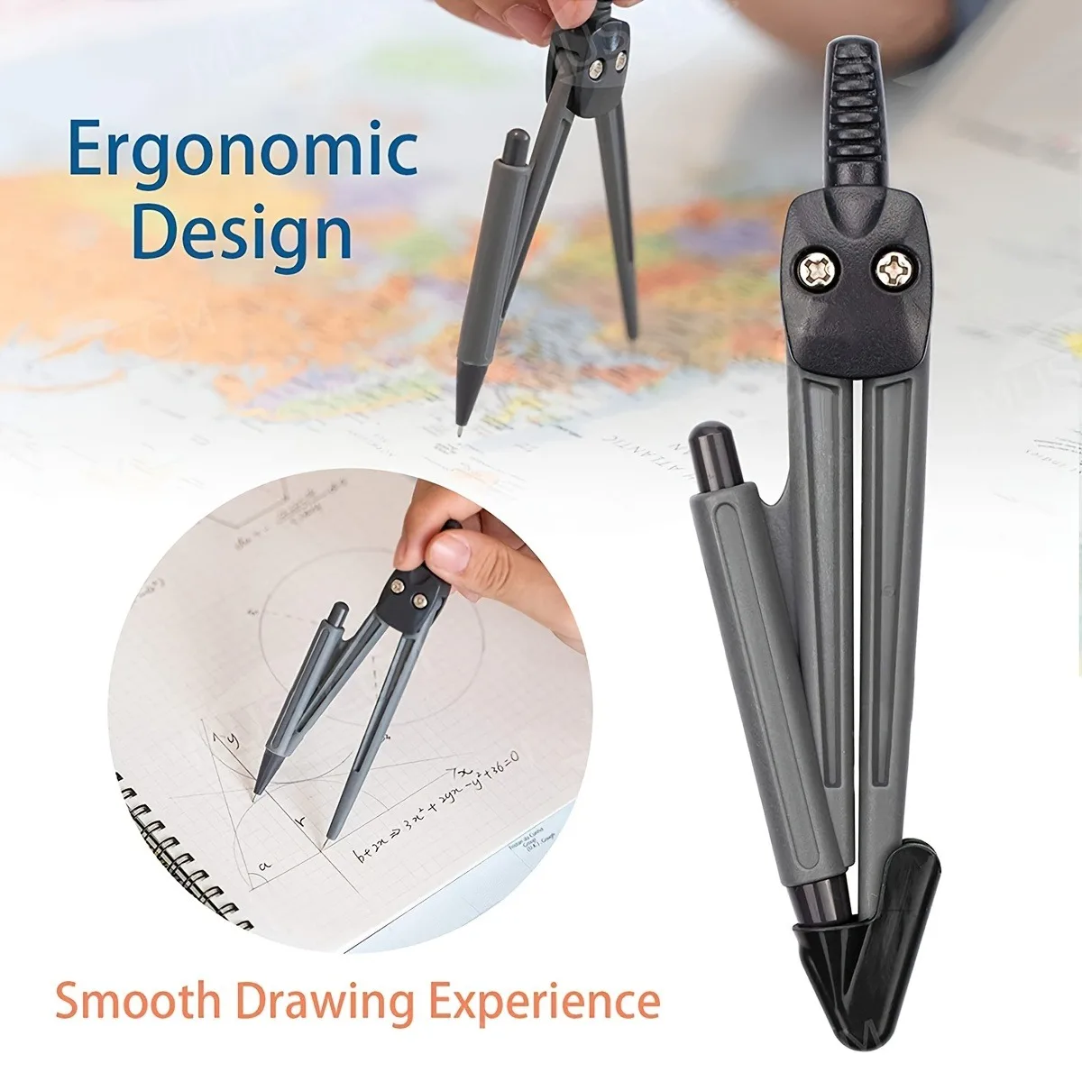 8pcs Mathematical Set Compass Lead Straight Ruler Combination for Students 2024 School Supplies Cute Math Drawing Measuring Tool