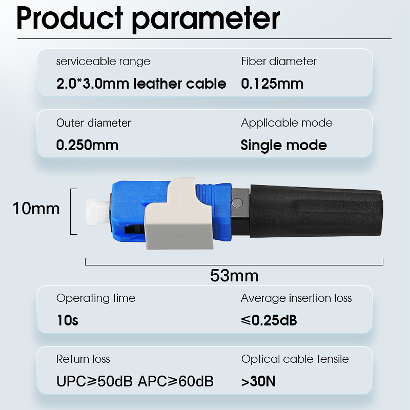 COMPTYCO FTTH SC APC FTTH pre-bur fiber optic quick connector SC APC FTTH Fiber Optic Fast Connector SC Connector
