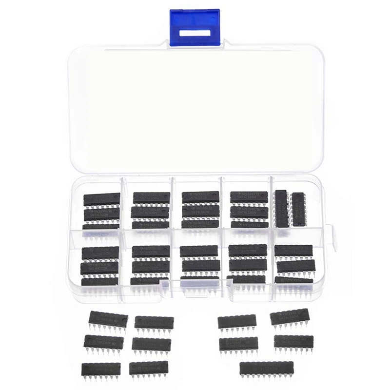 40 pces (20 pces 74hcxx + 20 pces 74lsxx) série lógica ic variedade kit digital chip integrada
