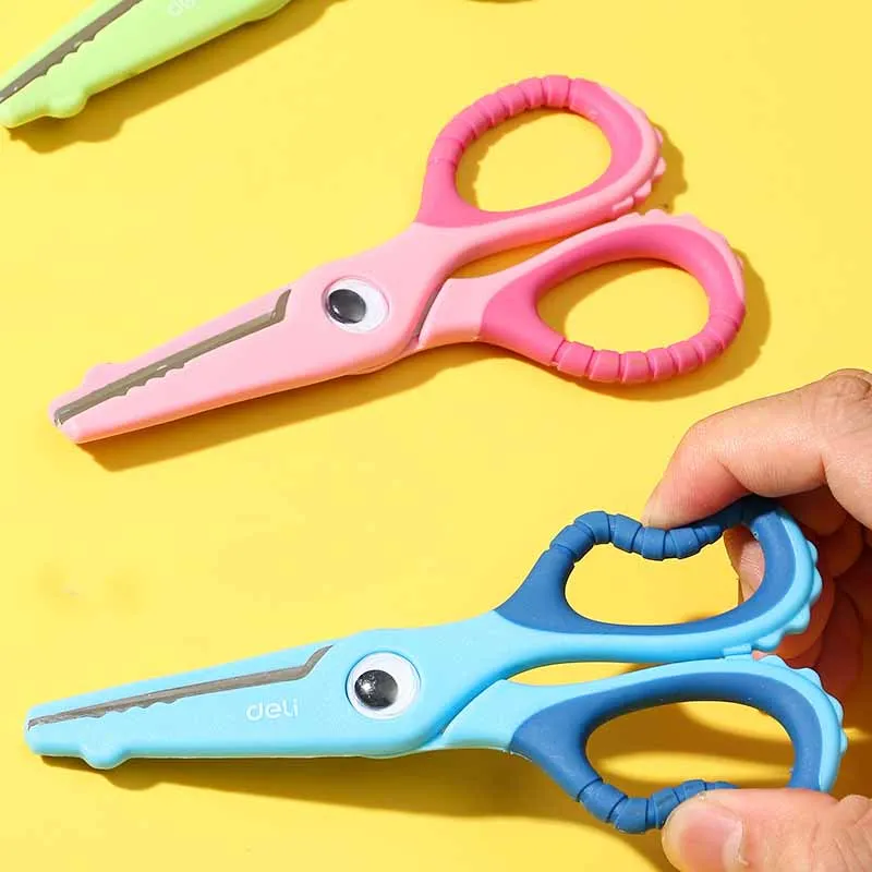 1 Chiếc An Toàn Trẻ Em Kéo Mẫu Giáo Handmade Đầu Tròn Kéo Nhỏ Cho Giấy Đeo Chéo Kéo Sợi Màu Xanh Hồng