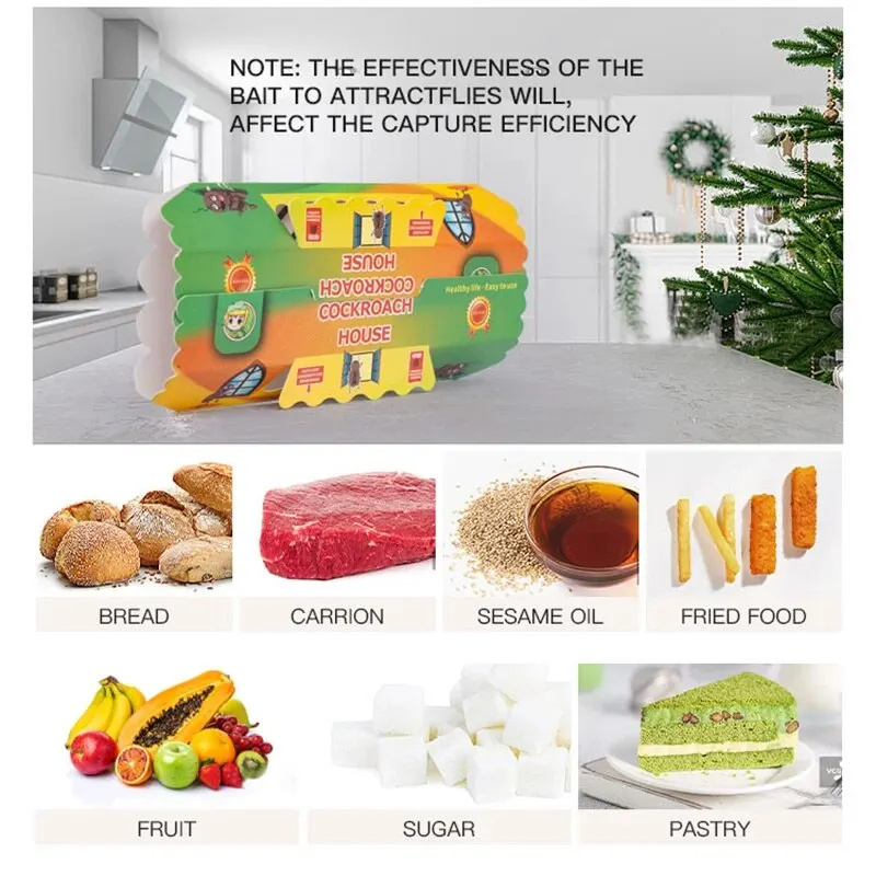 5Pcs Roach Trap Living Room Kitchen Bedroom Restaurantwarehouse Available Roaches Ants Spiders Insect Board