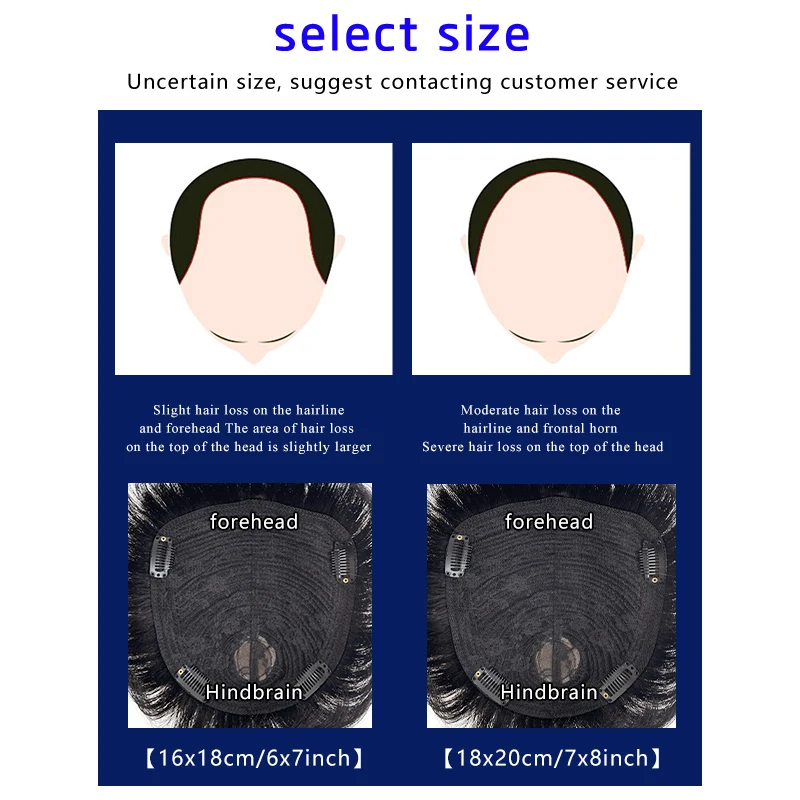 100% 人毛男性かつら黒偽カバー通気性ヘアネットベース男性クリップオンかつら効果的に薄毛をカバー